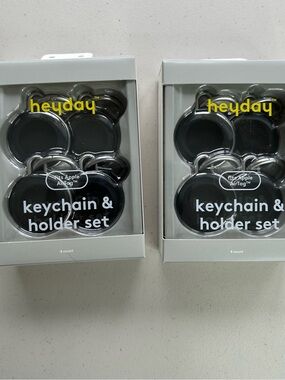 APPLE AIR TAG 4 PACK KEYCHAIN & HOLDER SET BLACK Heyday New 2 Boxes